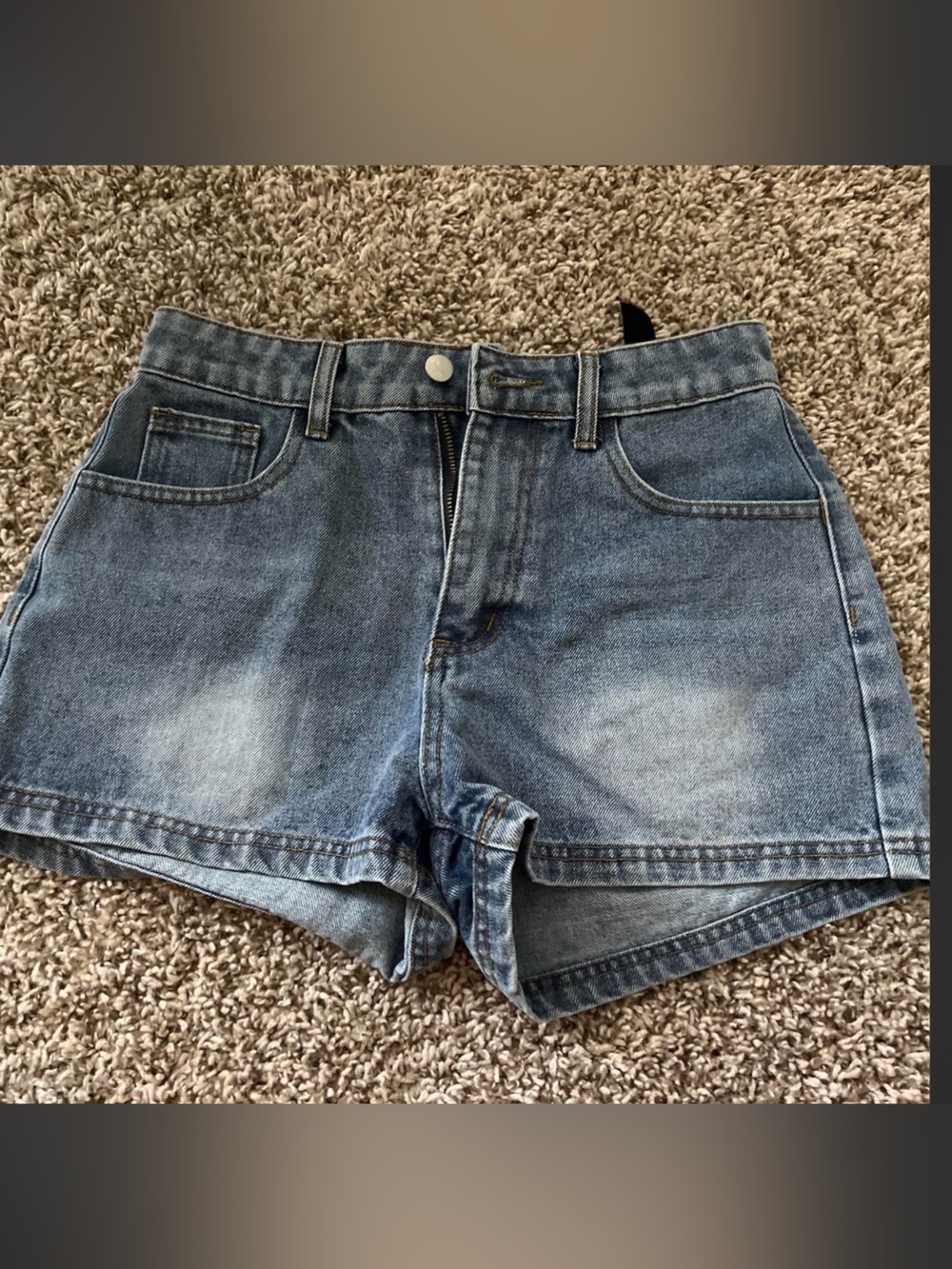 Classic High-Rise Denim Shorts - Blue
